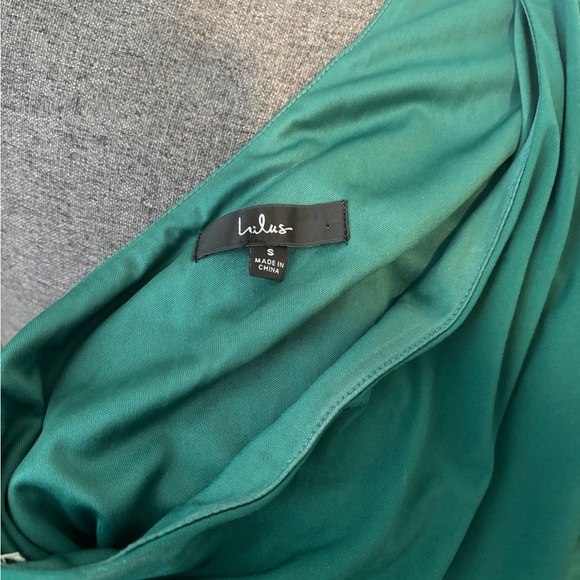 Lulus Total Appeal Hunter Green Ruched One Shoulder Midi Dress - Picture 3 of 5